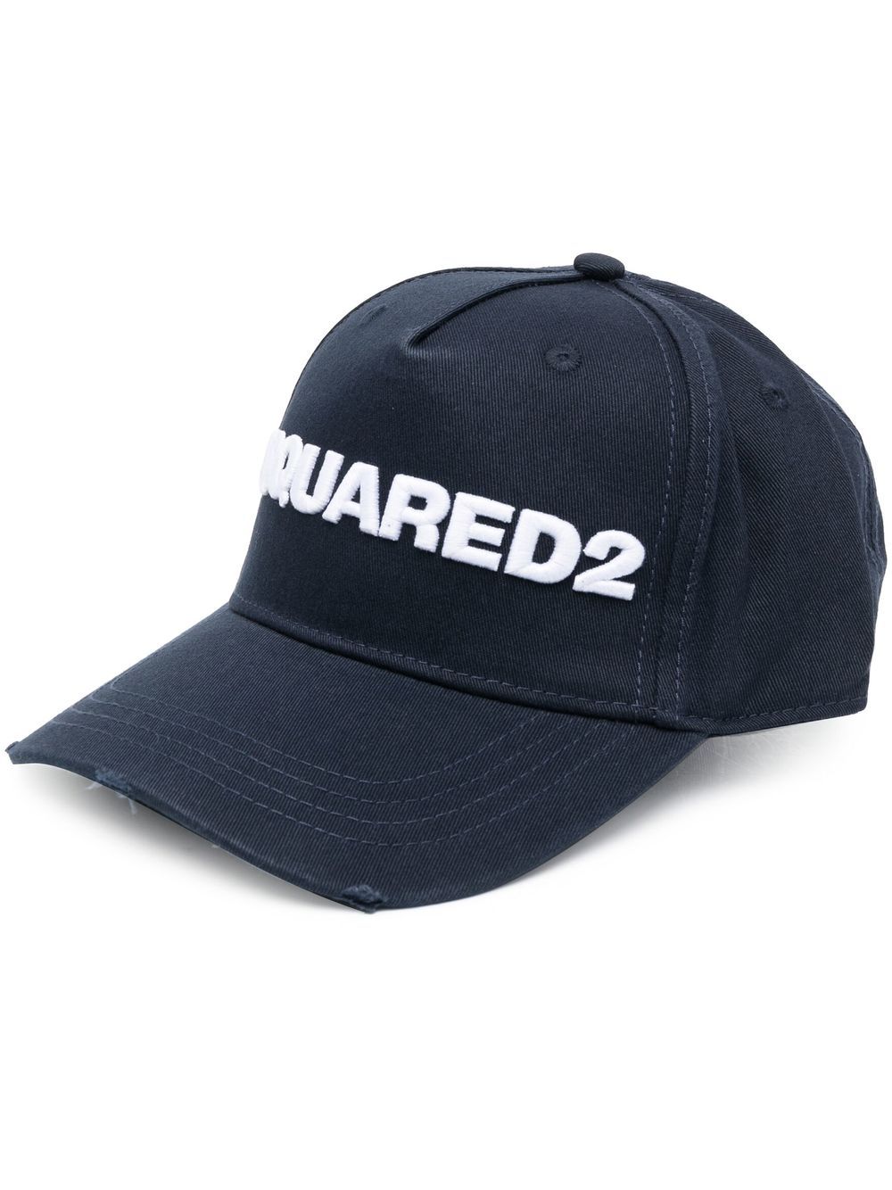 DSQUARED2 logo刺绣棒球帽 - 蓝色