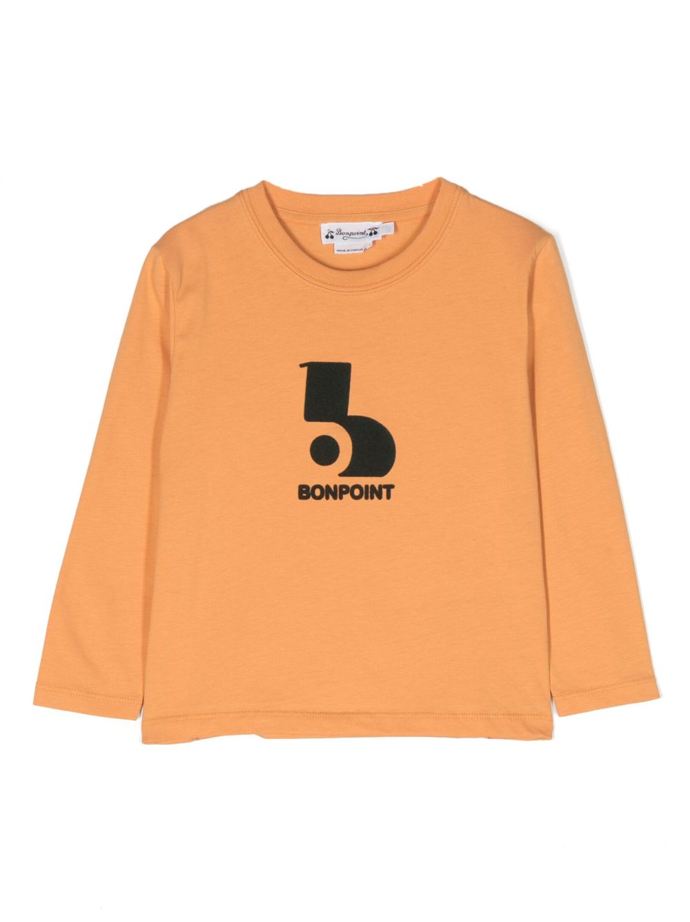 Bonpoint logo印花棉毛衣 - 黄色