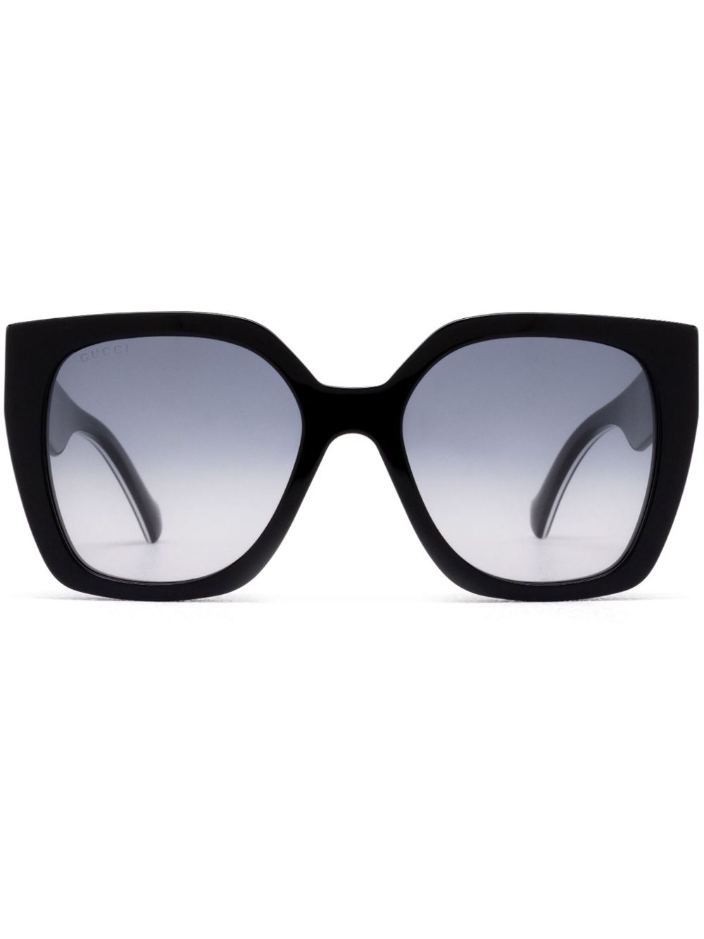 Gucci Eyewear logo标牌超大框太阳眼镜 - 黑色