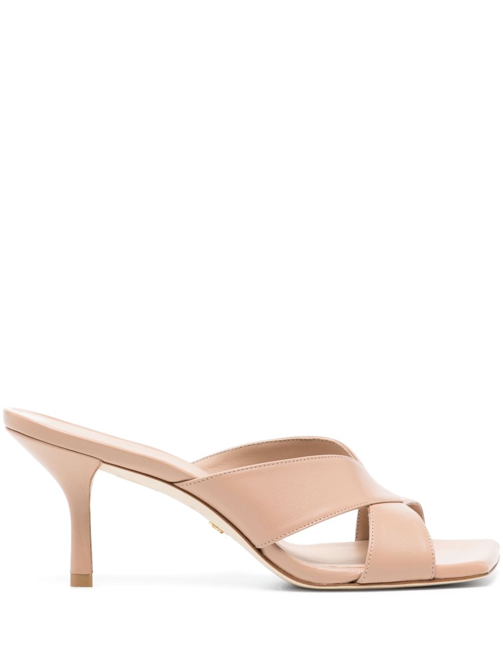 Stuart Weitzman 方头皮质高跟穆勒鞋 - 中性色