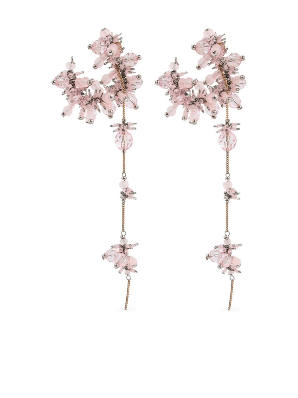 DRIES VAN NOTEN 玻璃吊饰耳环 - 粉色