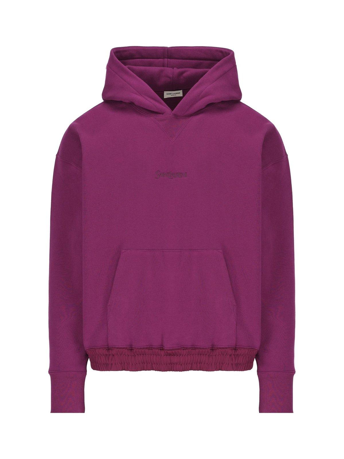Saint Laurent Logo Embroidered Long-sleeved Hoodie