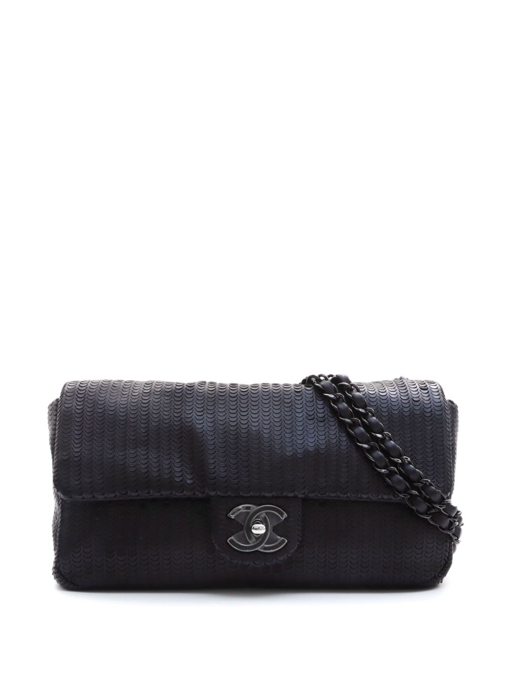 CHANEL Pre-Owned 雕花单肩包（2014年典藏款） - 黑色