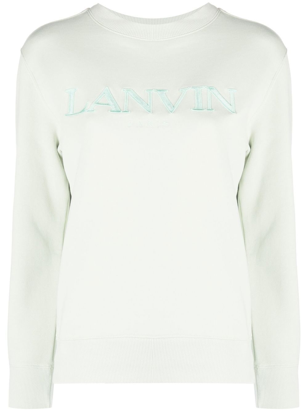 Lanvin logo刺绣棉卫衣 - 绿色