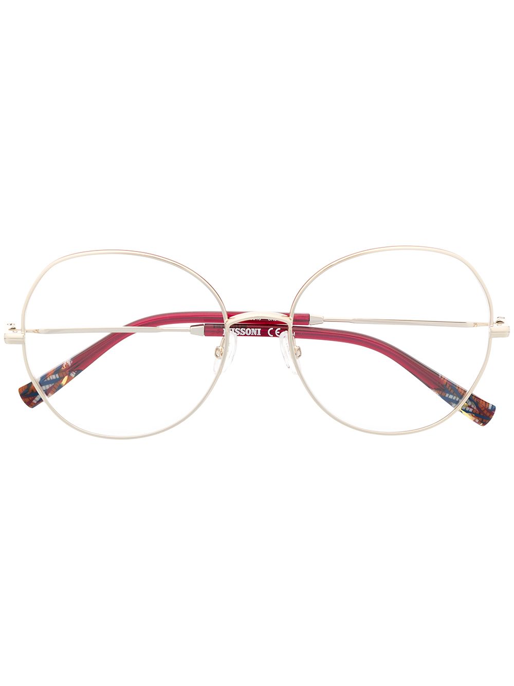 MISSONI EYEWEAR 圆框太阳眼镜 - 银色
