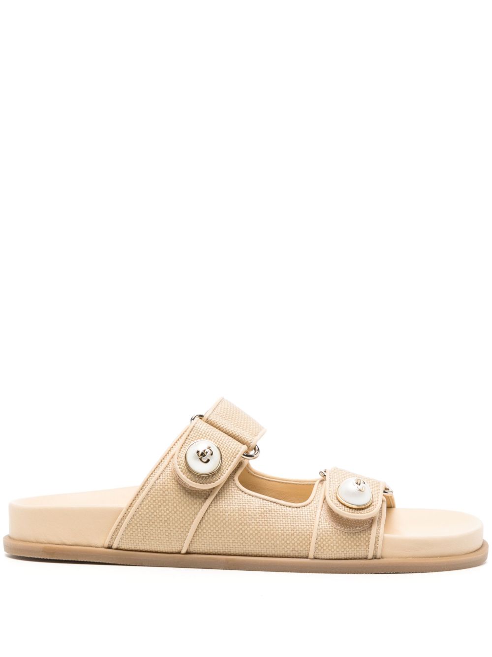 Jimmy Choo Fayence 珠饰拖鞋 - 中性色