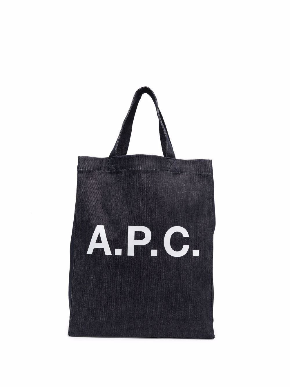 A.P.C. logo牛仔手提包 - 蓝色
