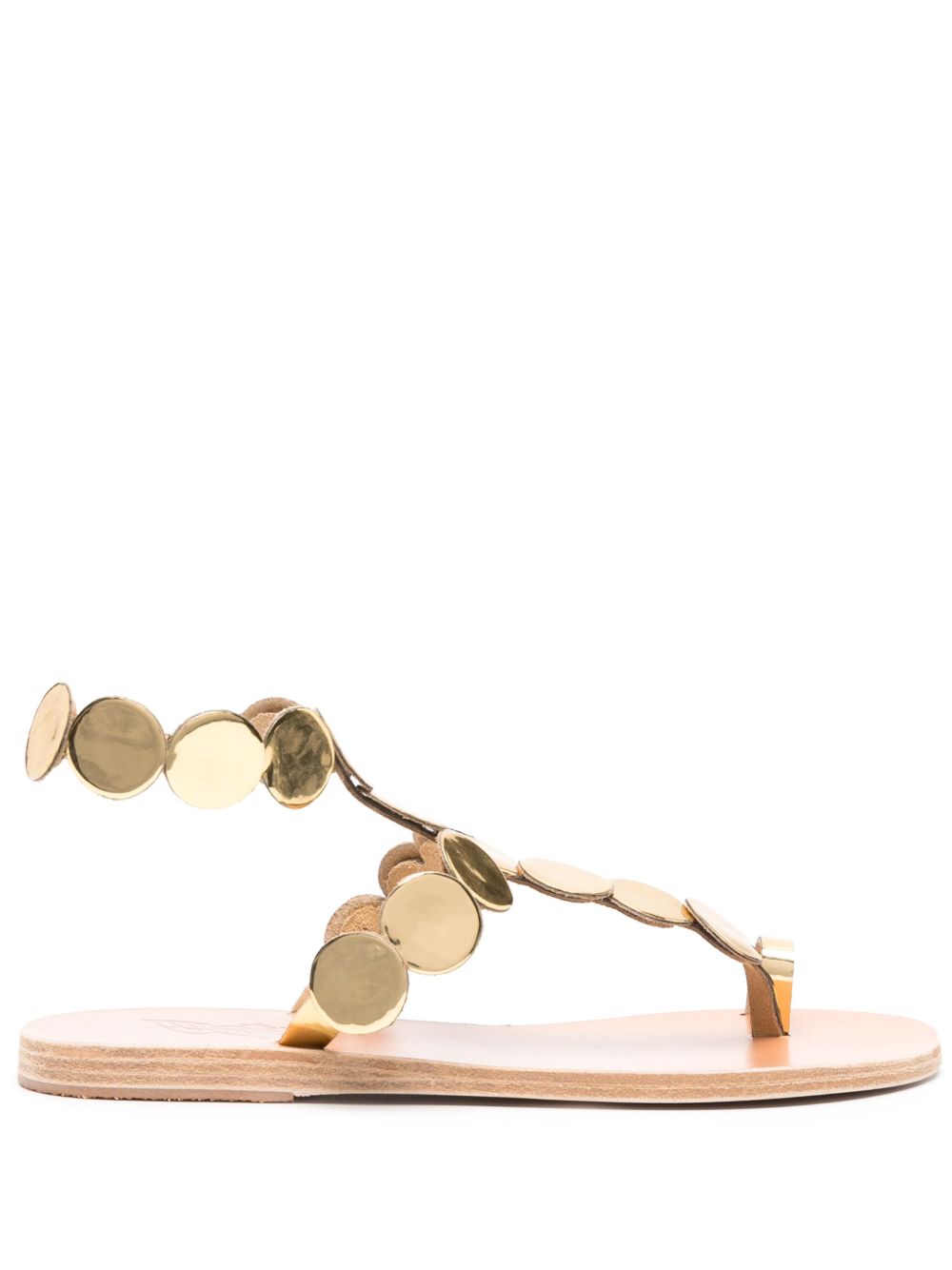 Ancient Greek Sandals Asteras 皮质平底凉鞋 - 金色