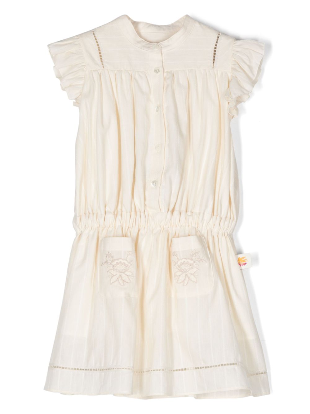 ETRO KIDS 花卉刺绣连衣裙 - 中性色