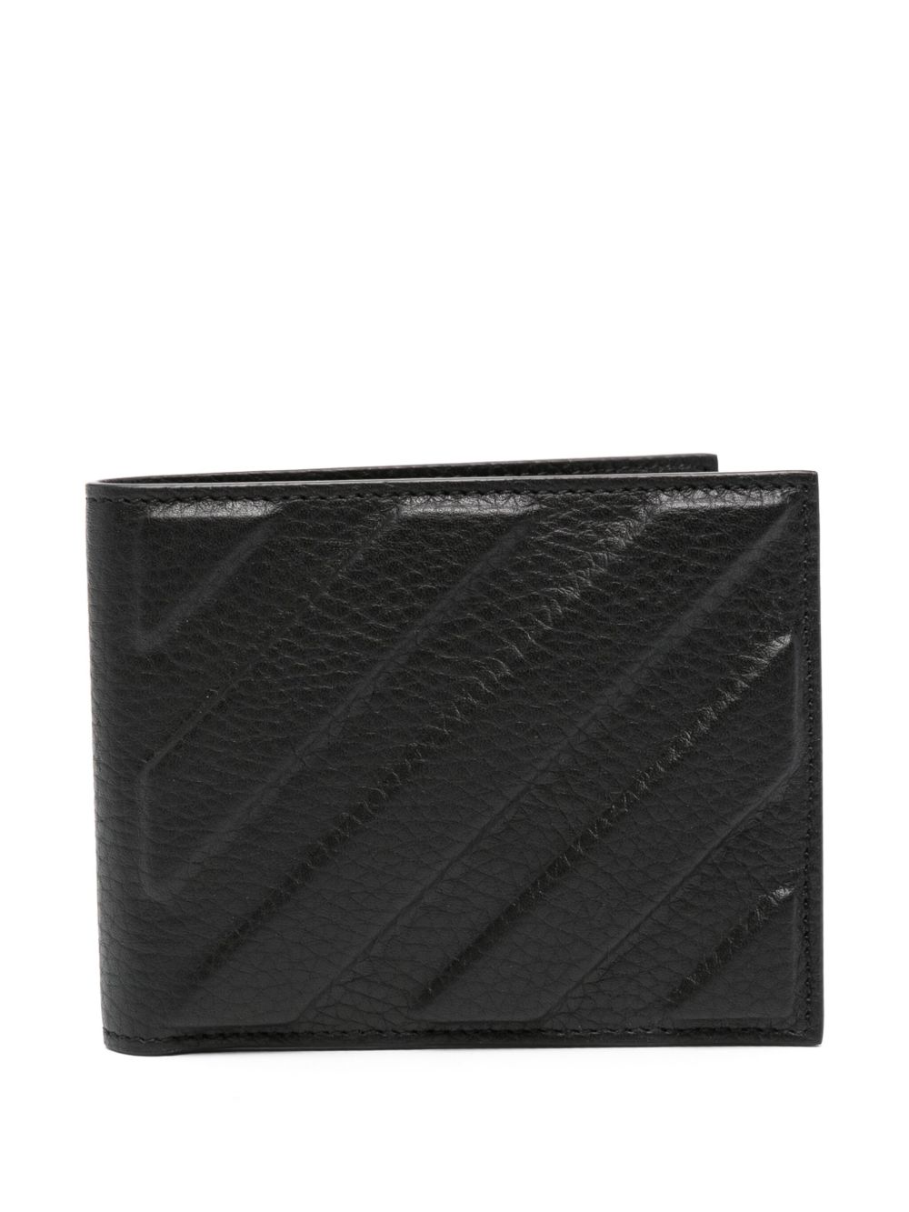 Off-White 3D Diag 皮质对折钱包 - 黑色