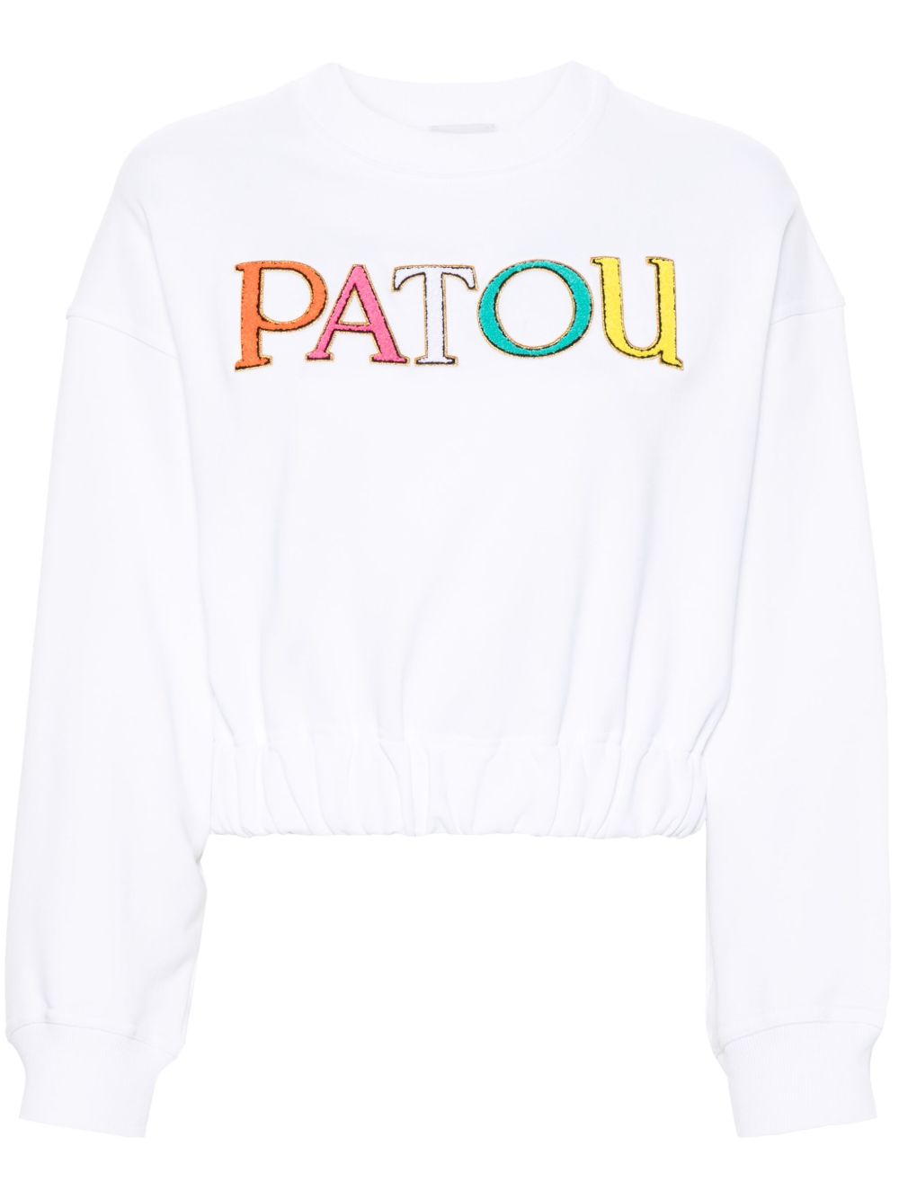 Patou 植绒logo短款卫衣 - 白色