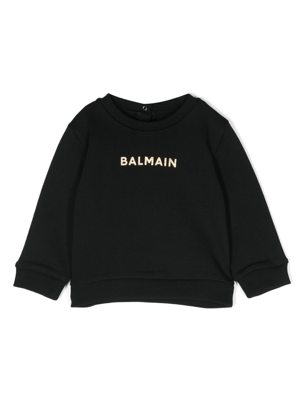 Balmain Kids logo印花棉卫衣 - 黑色