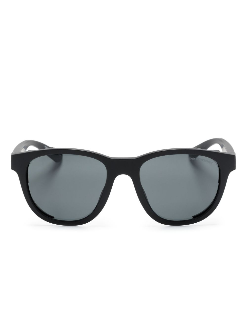 Emporio Armani 椭圆形框太阳眼镜 - 黑色