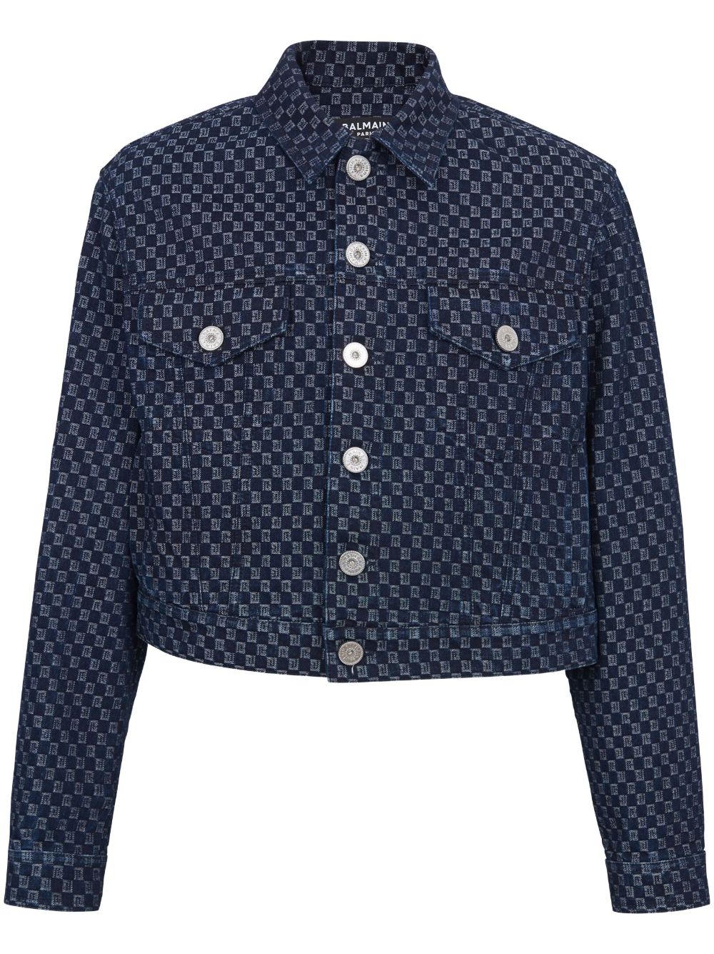 Balmain 经典logo提花牛仔夹克 - 蓝色