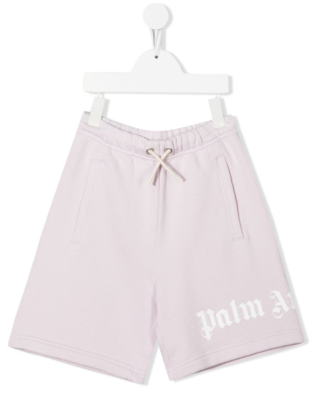 Palm Angels Kids logo印花运动短裤 - 紫色