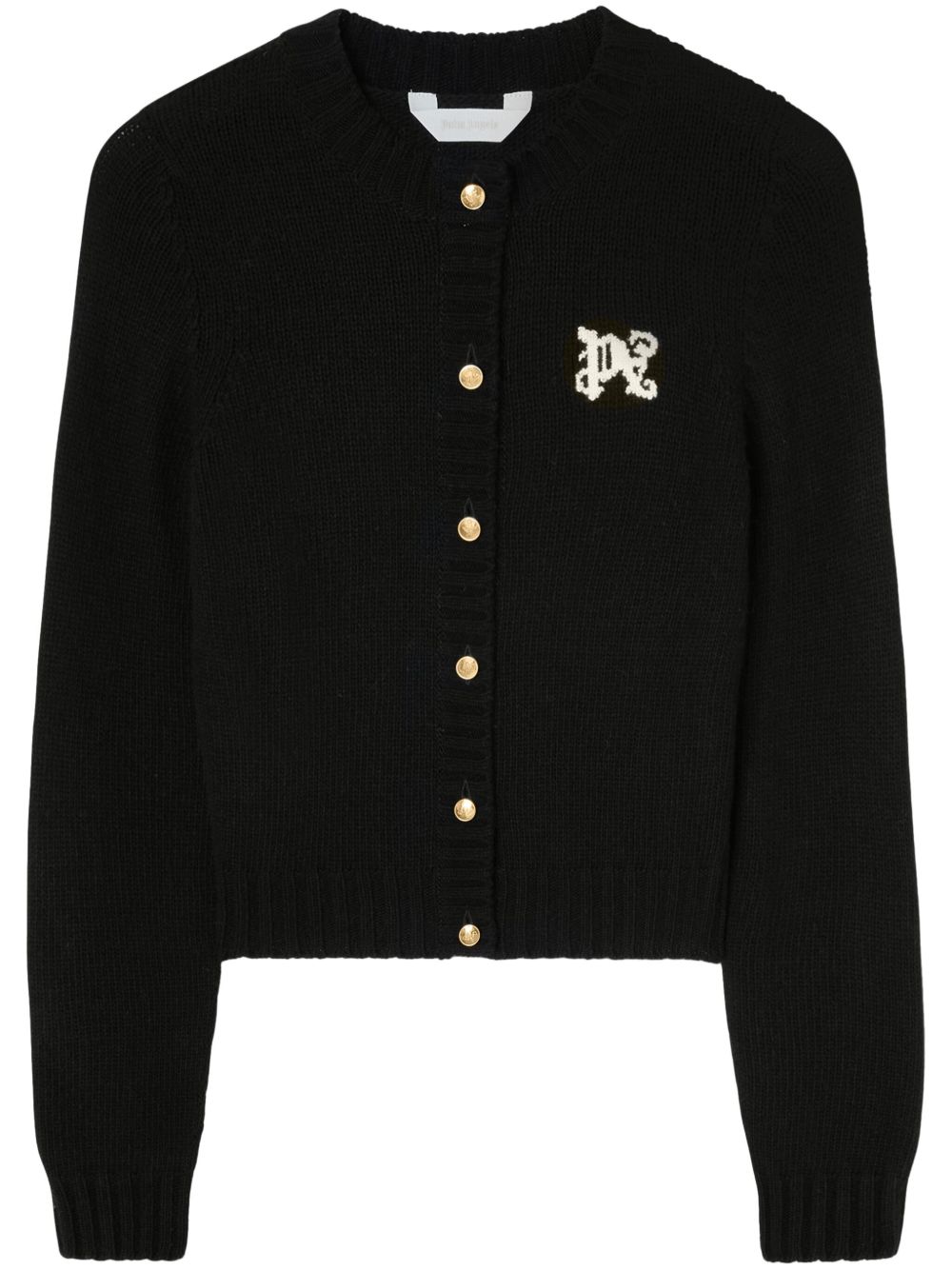 Palm Angels PA Monogram 嵌花针织开衫 - 黑色
