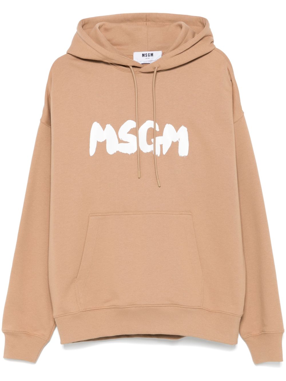 MSGM 笔触感logo平纹针织连帽衫 - 中性色