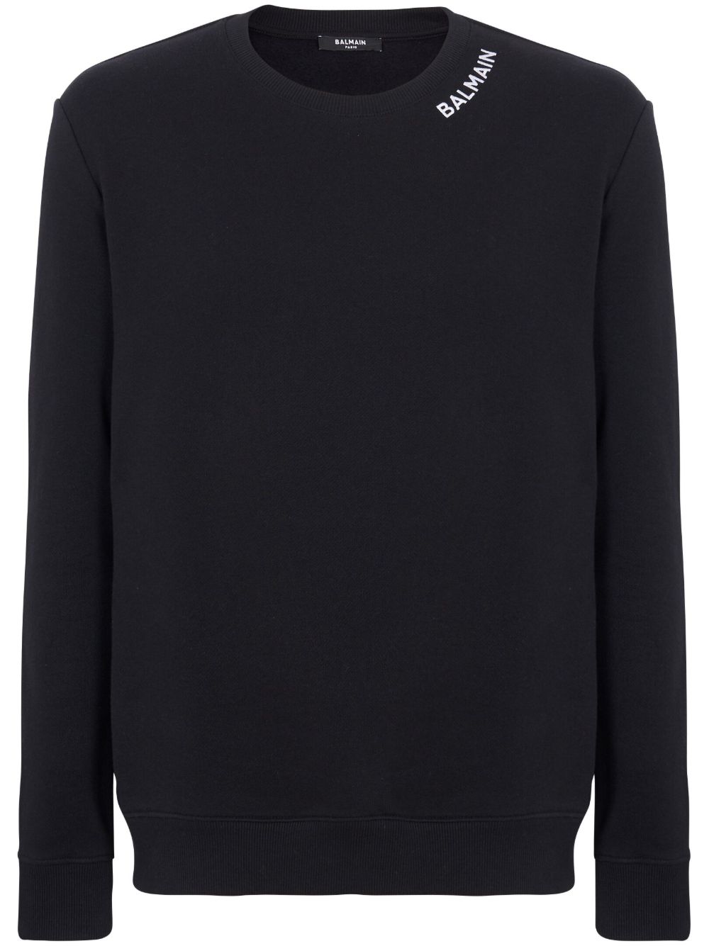 Balmain logo刺绣棉卫衣 - 黑色