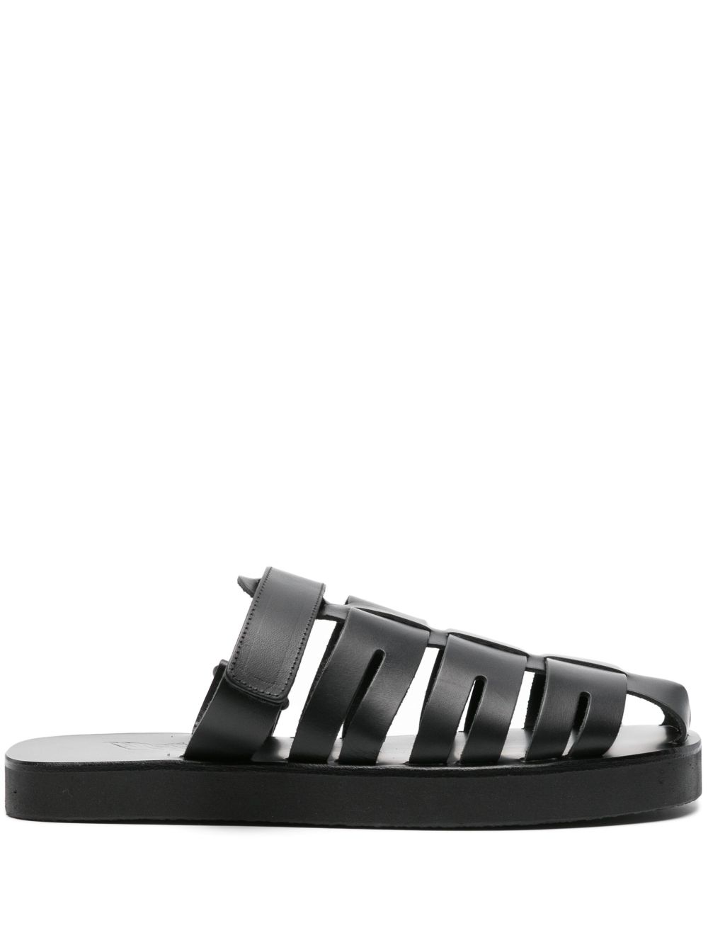 Ancient Greek Sandals Filoklis 皮质平底凉鞋 - 黑色