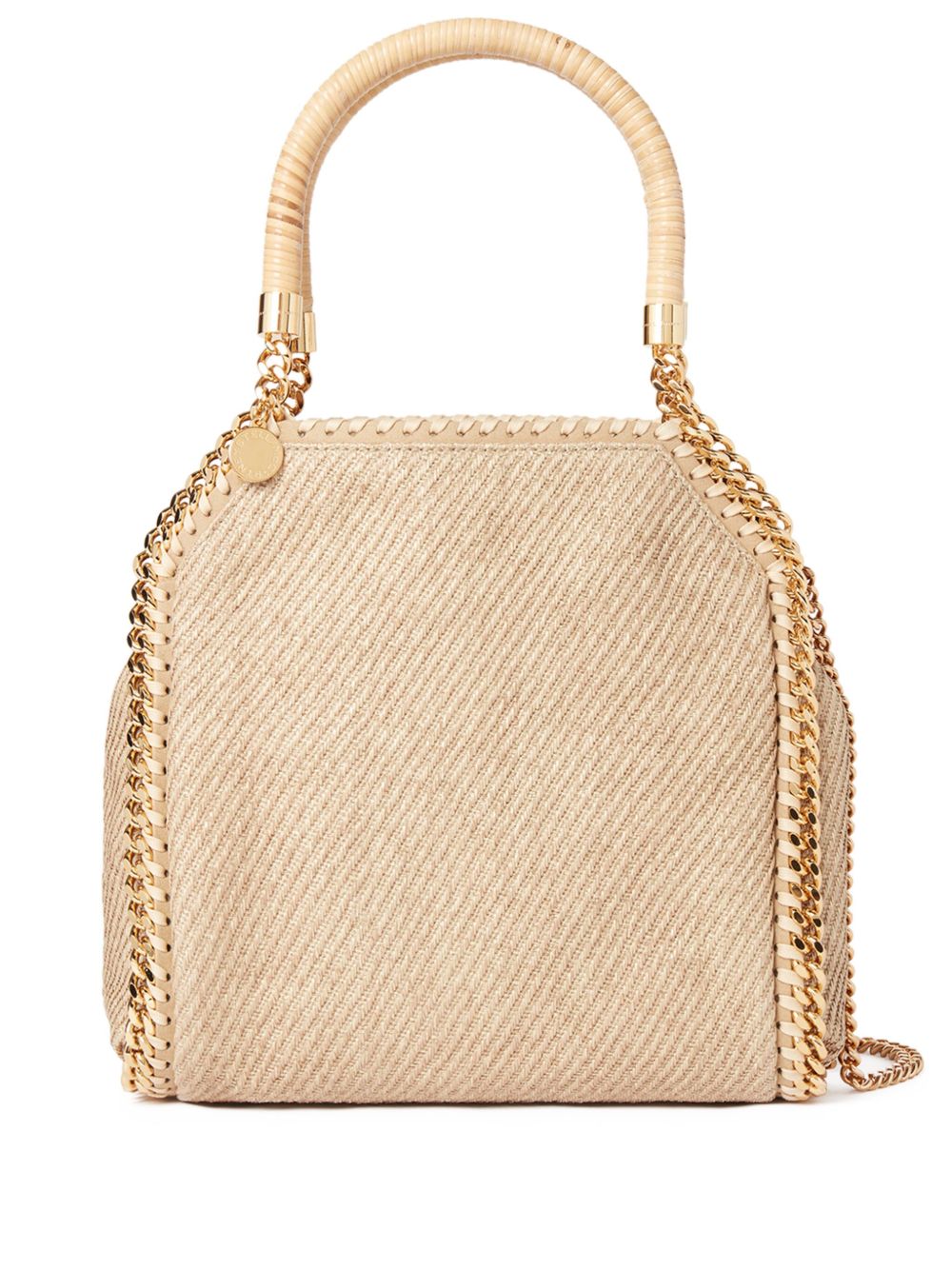 Stella McCartney Falabella 拉菲草迷你托特包 - 中性色