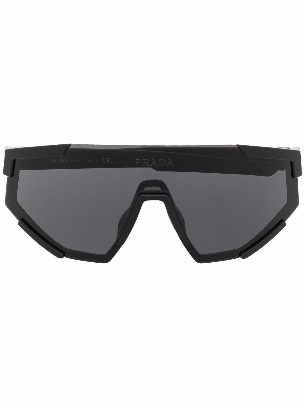 Prada Eyewear 超大框太阳眼镜 - 黑色