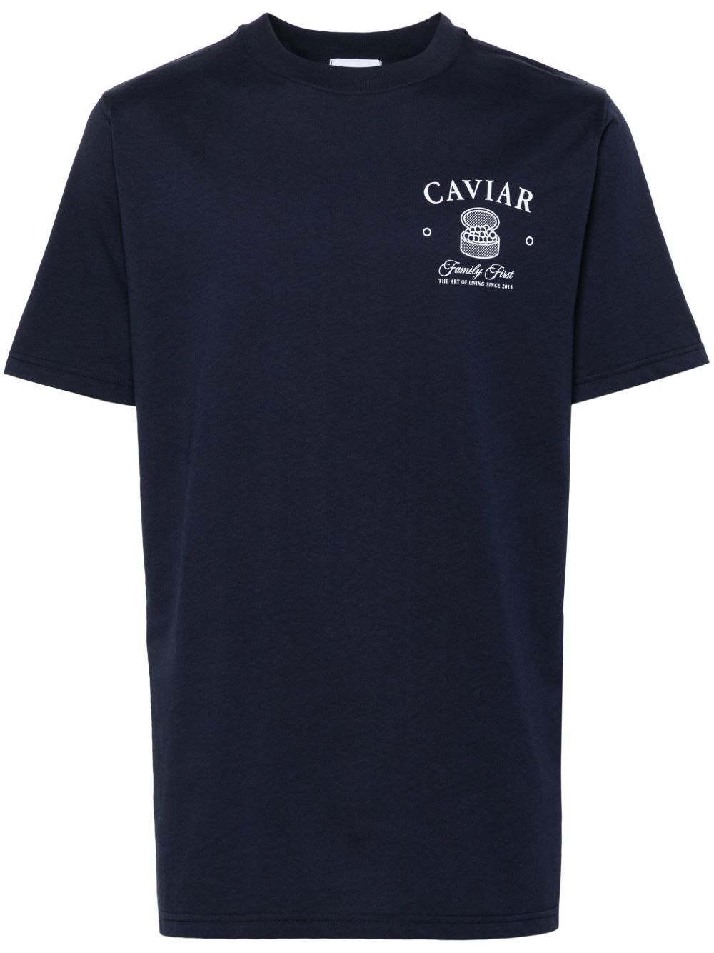 Family First Caviar 印花棉T恤 - 蓝色