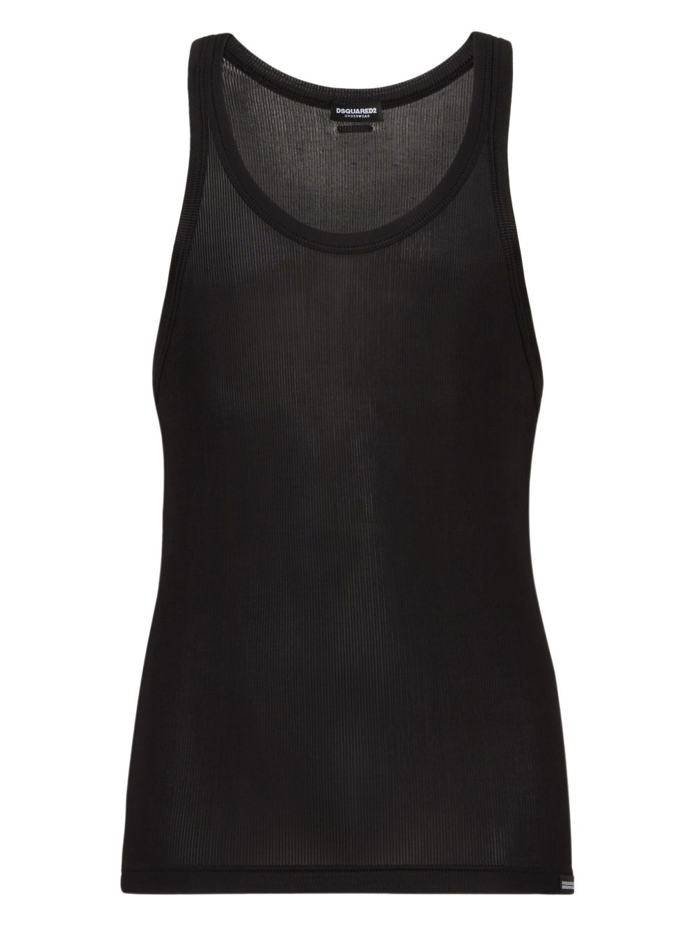 DSQUARED2 logo标牌无袖上衣 - 黑色