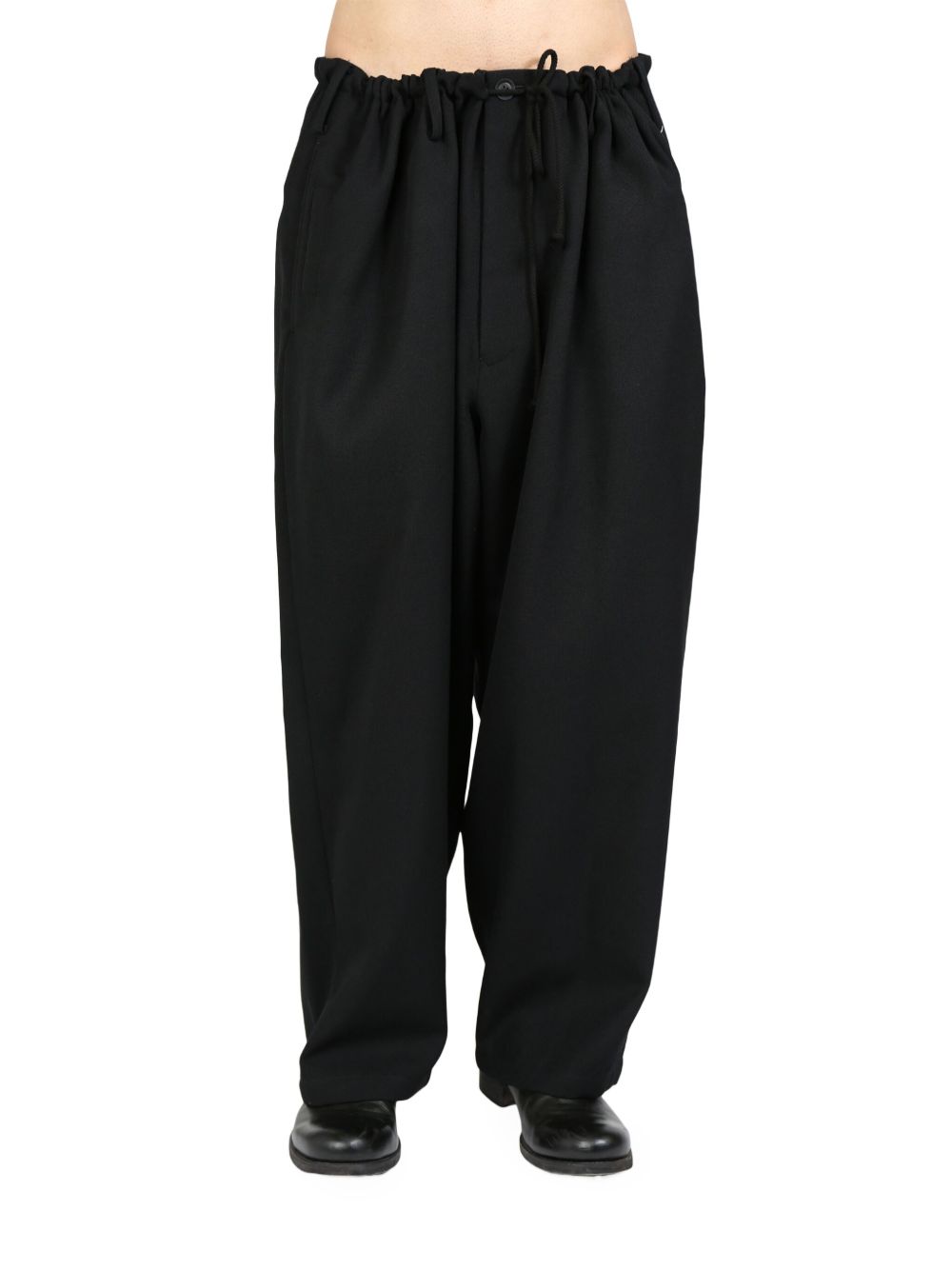 Yohji Yamamoto pleat-detailing flared trousers - 黑色