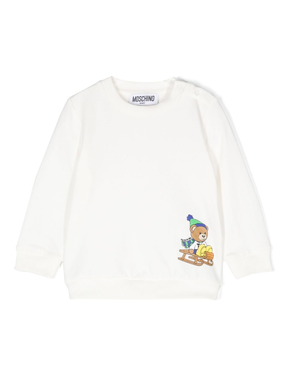 Moschino Kids 泰迪熊印花卫衣 - 白色