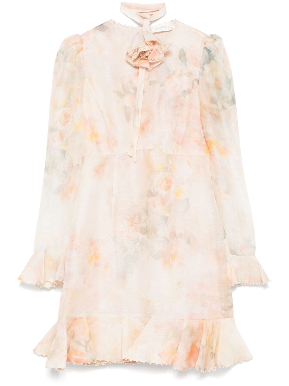 ZIMMERMANN Crush Flower 迷你连衣裙 - 中性色