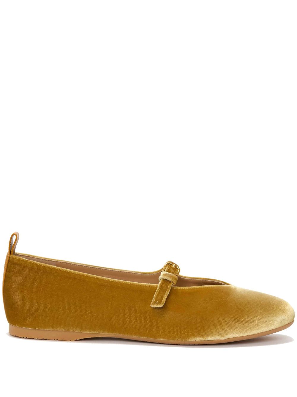 JW Anderson 丝绒效果袢带平底鞋 - 黄色