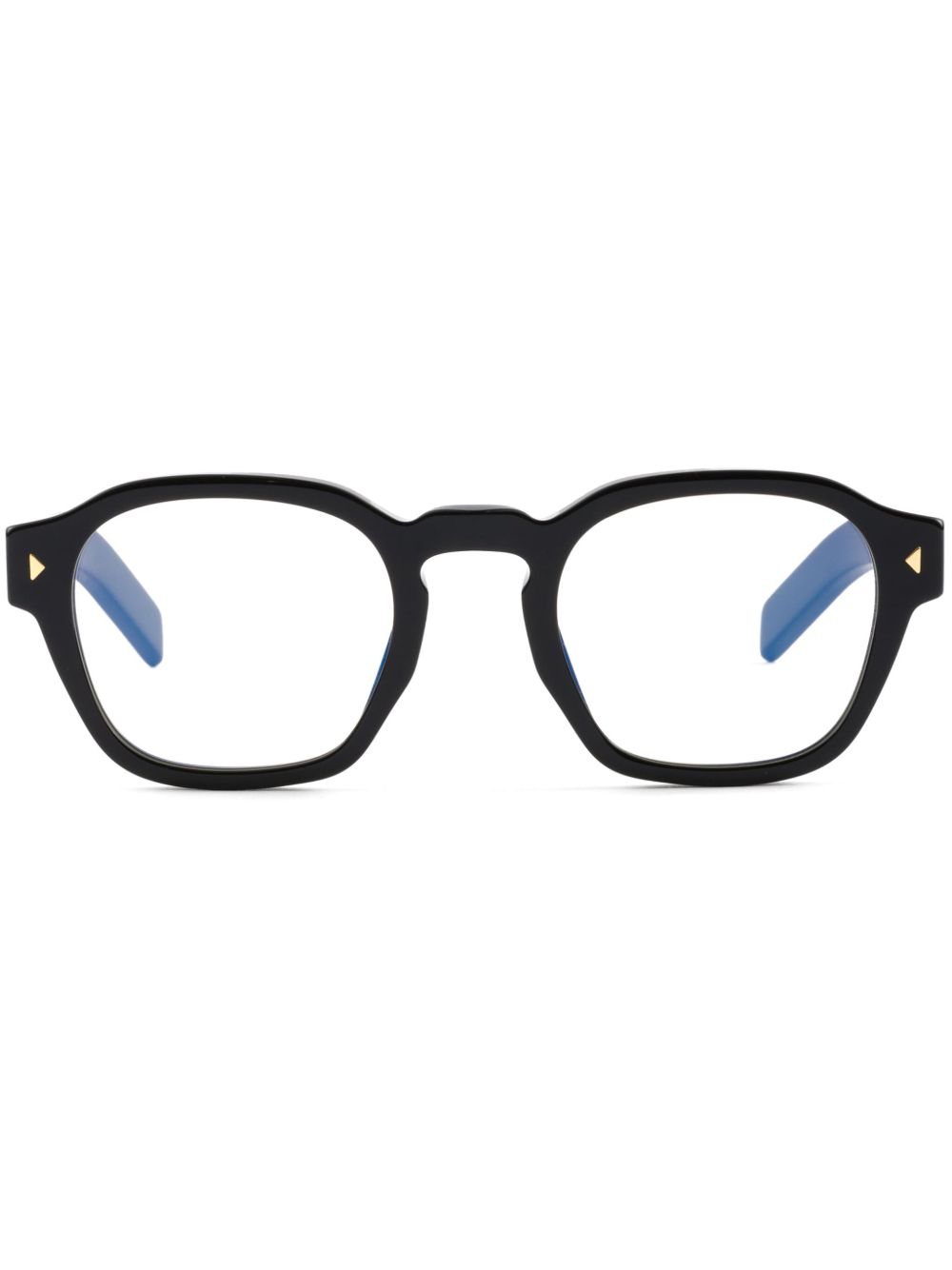 Prada Eyewear 圆框眼镜 - 黑色