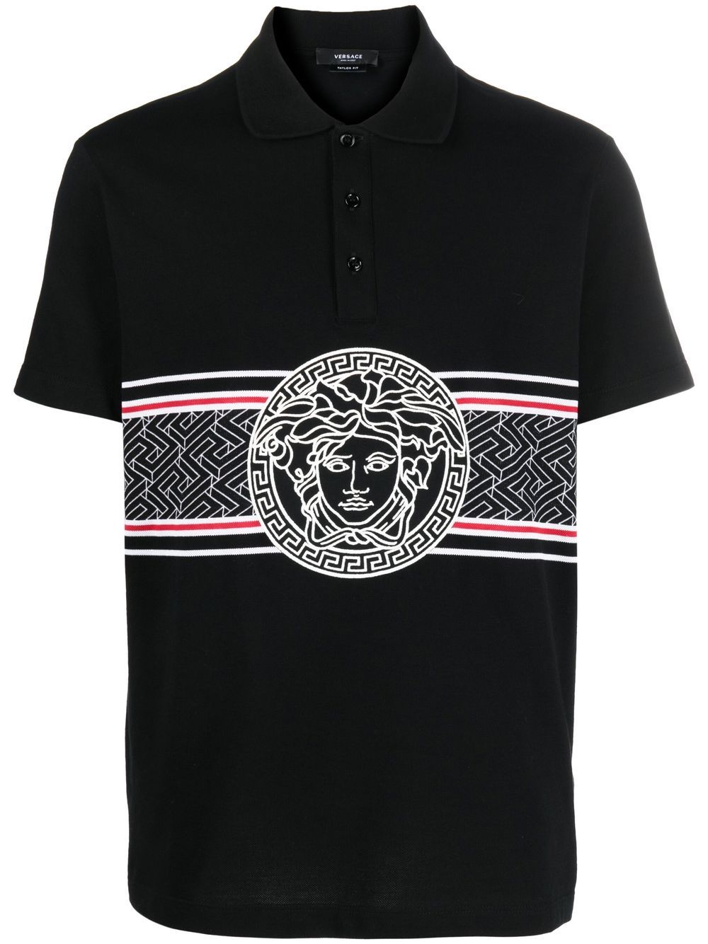 Versace Medusa Head 印花polo衫 - 黑色