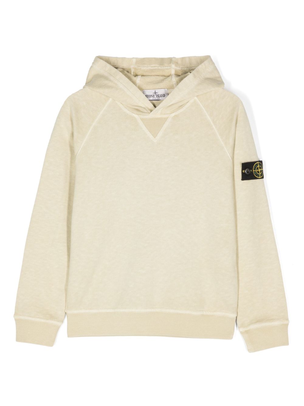 Stone Island Junior 罗盘徽章棉连帽衫 - 中性色