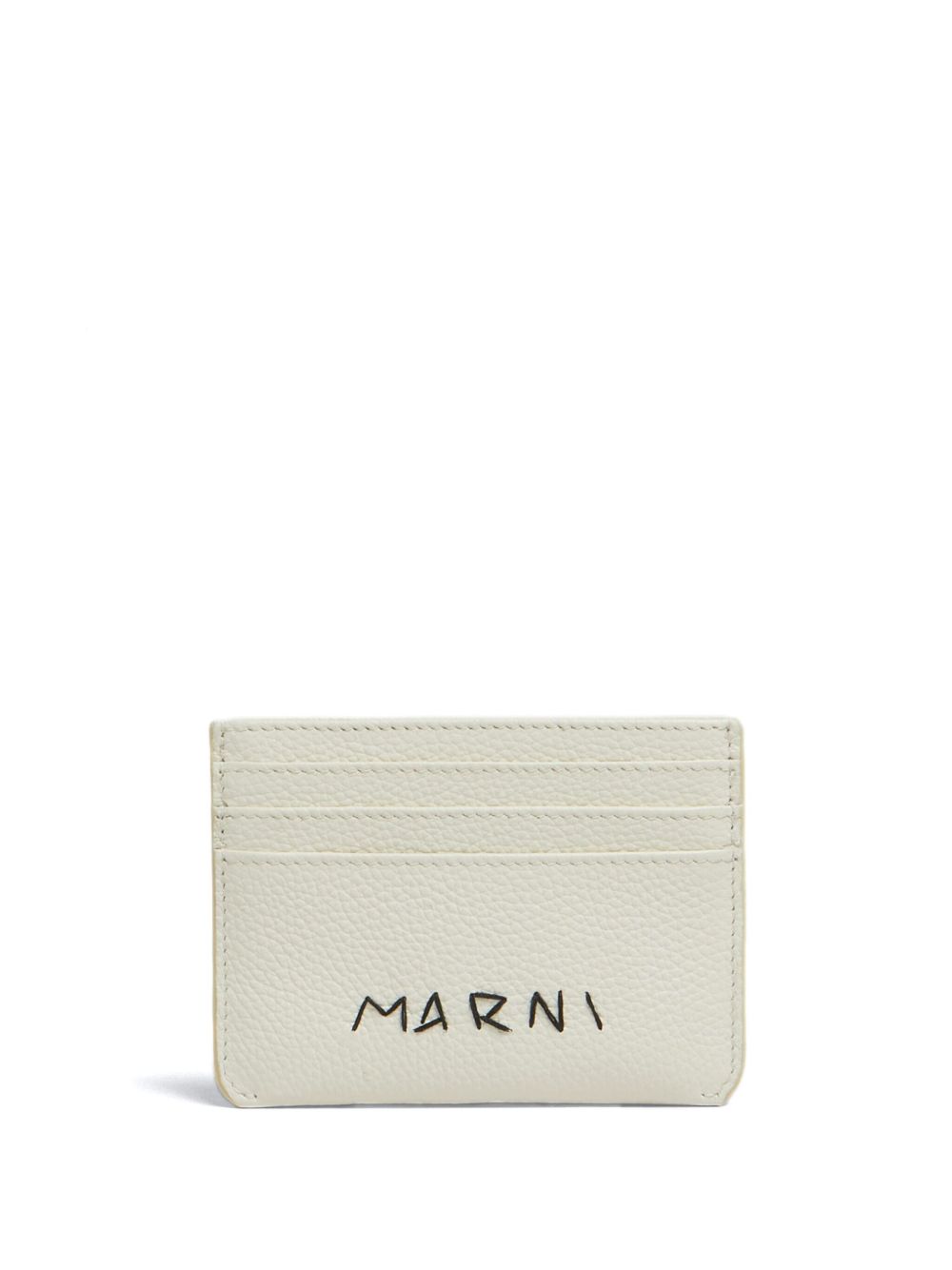 Marni logo刺绣卡夹 - 白色