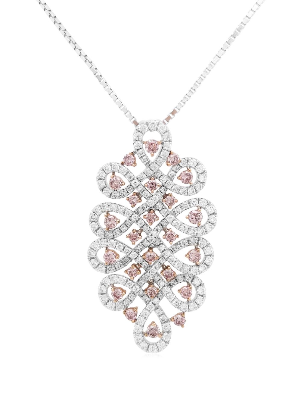 HYT Jewelry 18K玫瑰金铂金项链 - 银色