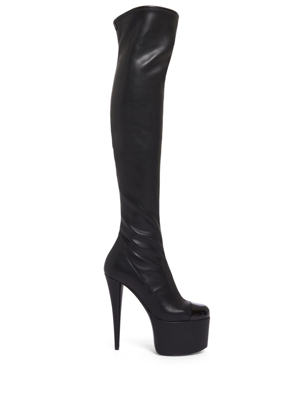 Giuseppe Zanotti GZ-Yana 皮质高跟及膝靴 - 黑色