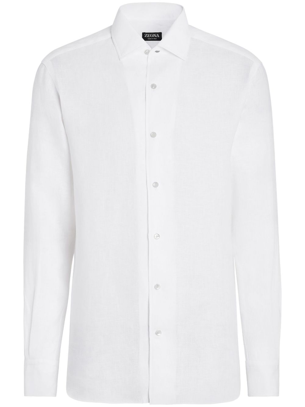Zegna 长袖亚麻衬衫 - 白色