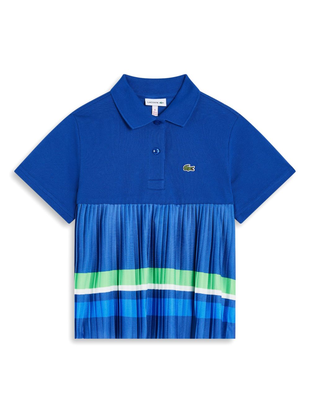 Lacoste 拼色百褶polo衫 - 蓝色