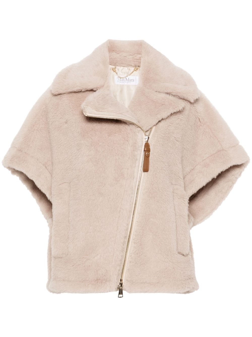 Max Mara 皮毛一体斗篷 - 中性色