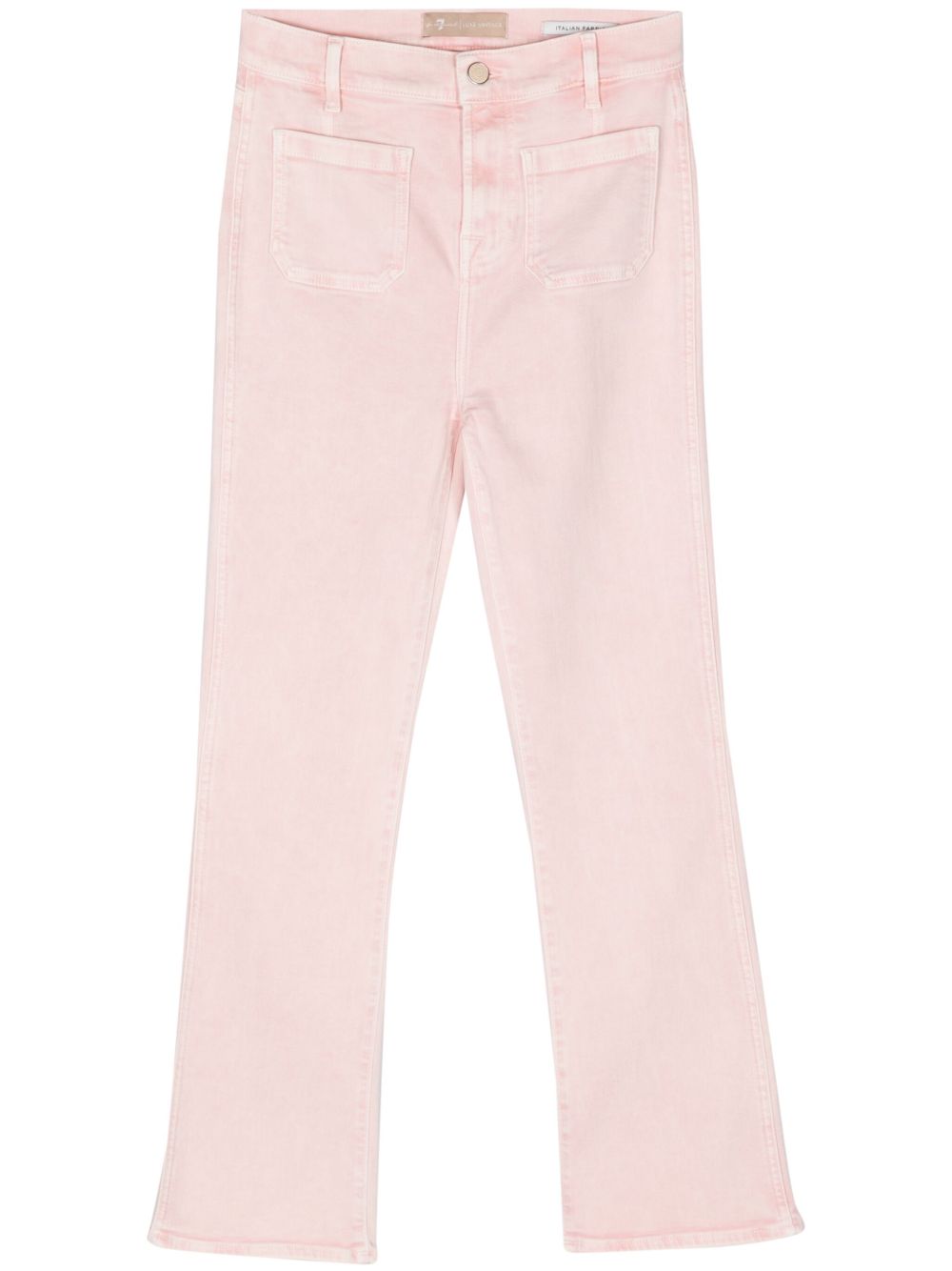 7 For All Mankind HW Slim Kick 高腰露踝牛仔裤 - 粉色