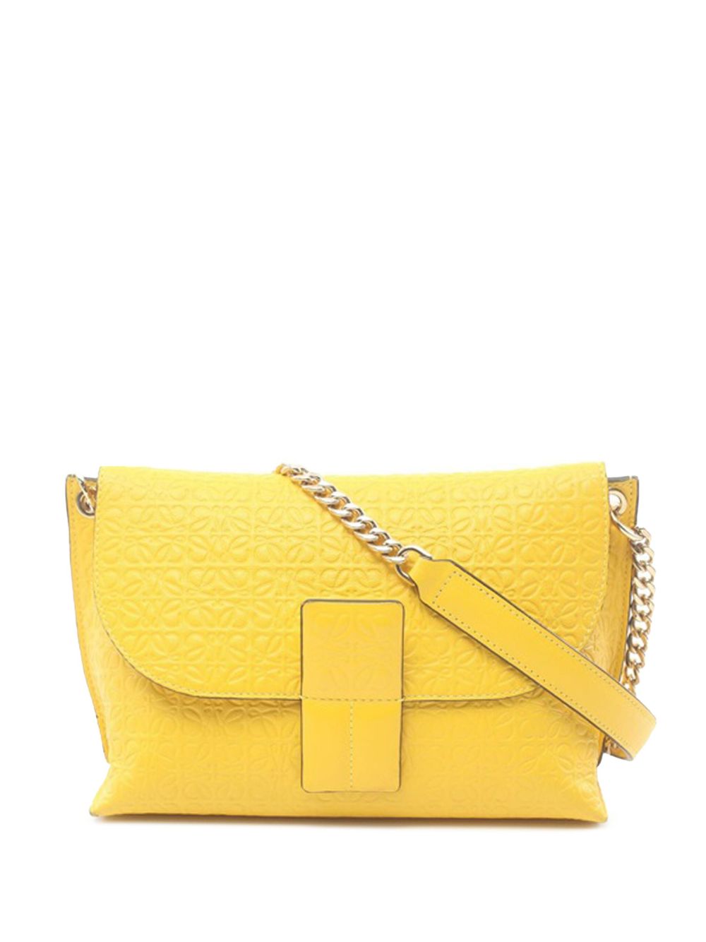 Loewe Pre-Owned Avenue 大面积花字斜挎包（2010-2023年典藏款） - 黄色