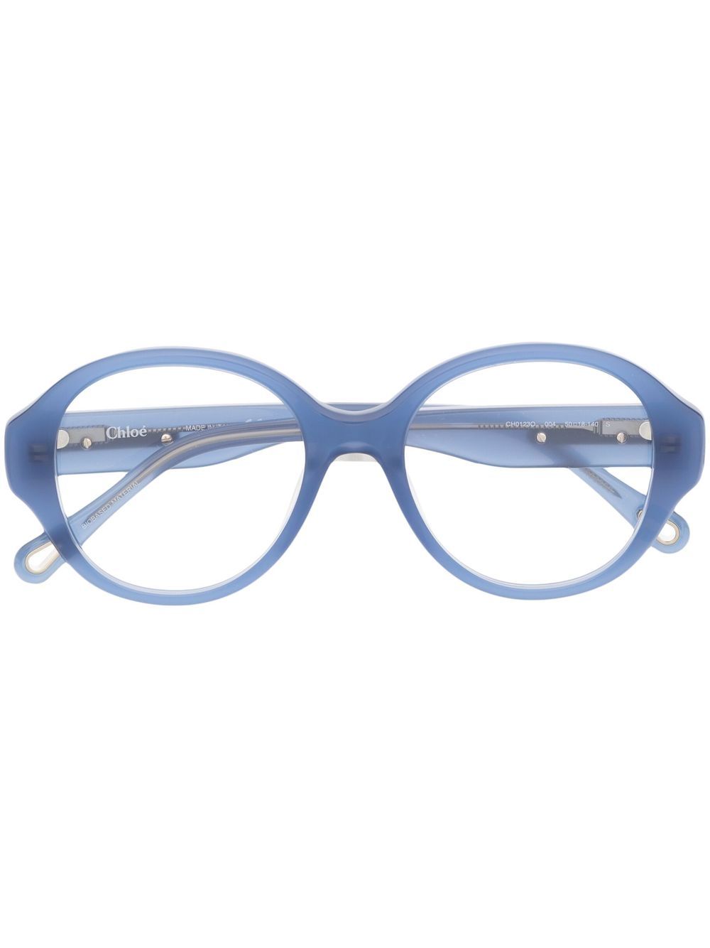 Chloé Eyewear Mirtha 圆形镜框眼镜 - 蓝色