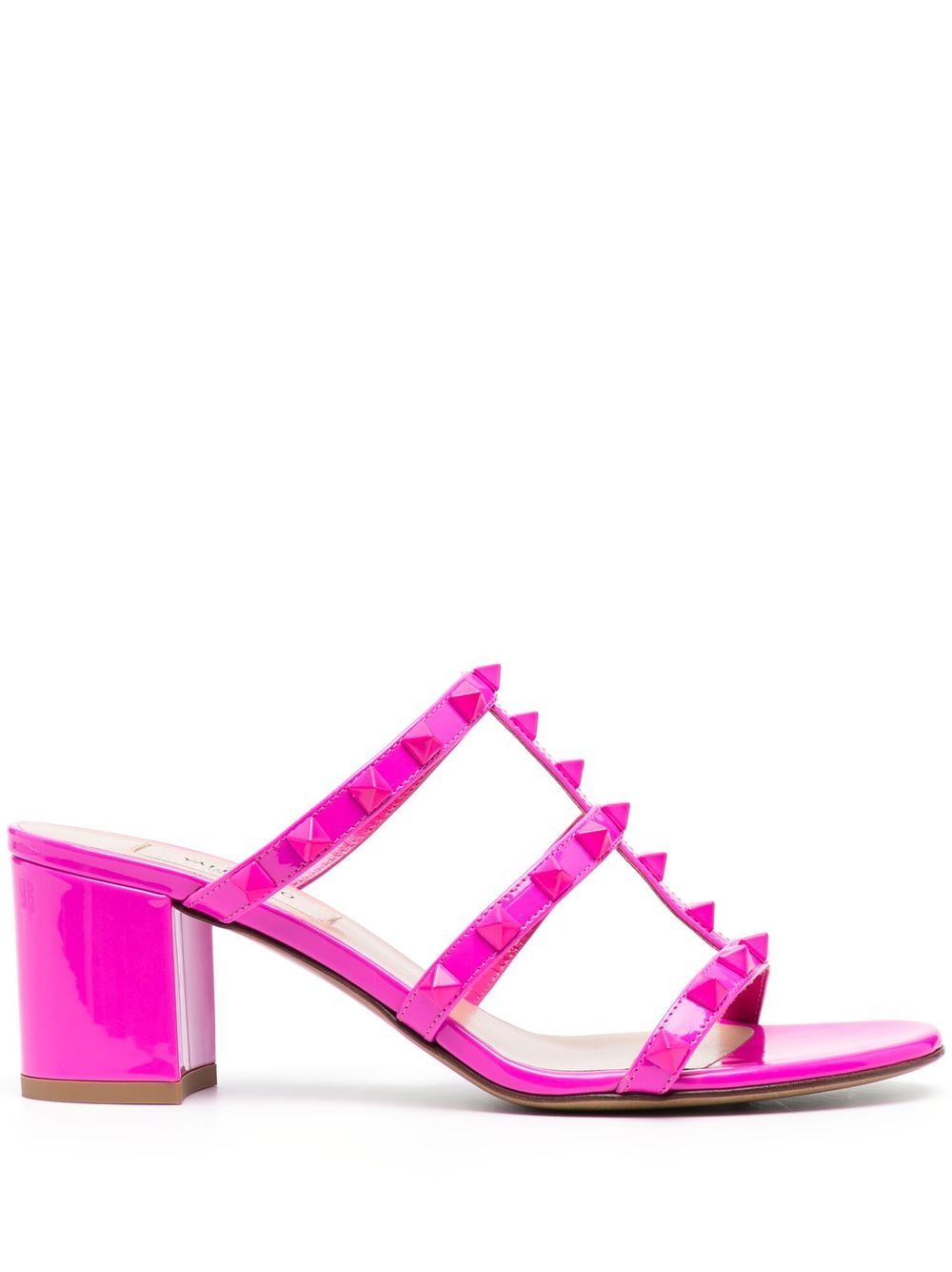 Valentino Garavani Rockstud 缀饰皮质穆勒鞋 - 粉色