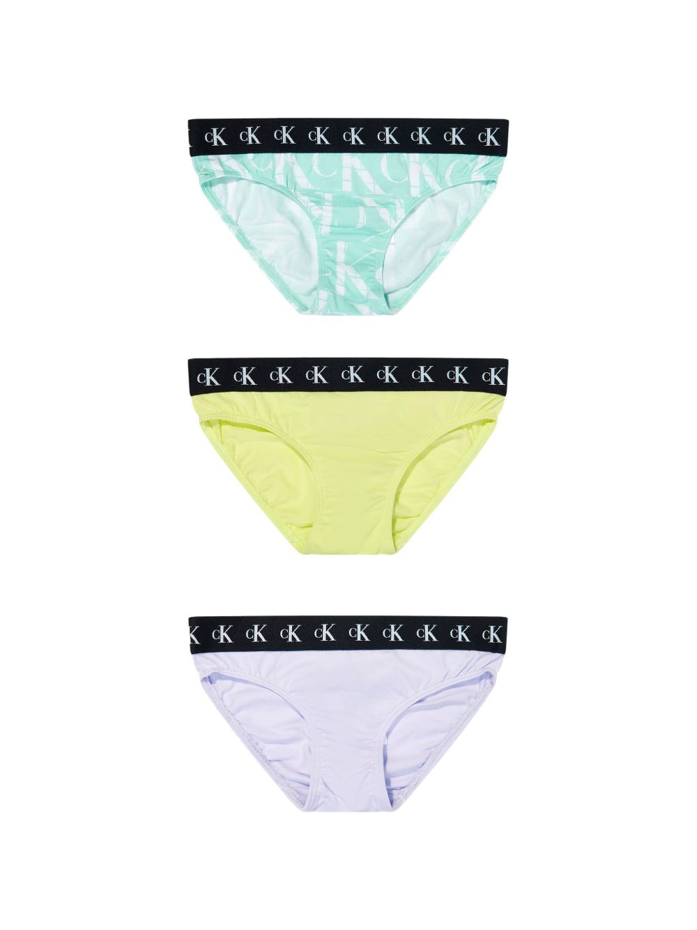 Calvin Klein Kids logo腰边三角内裤（两件装） - 黄色