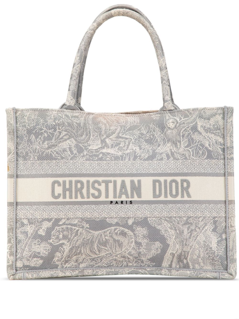 Christian Dior Pre-Owned Toile de Jouy Reverse Embroidered Book 中号手提包（2020年典藏款） - 灰色