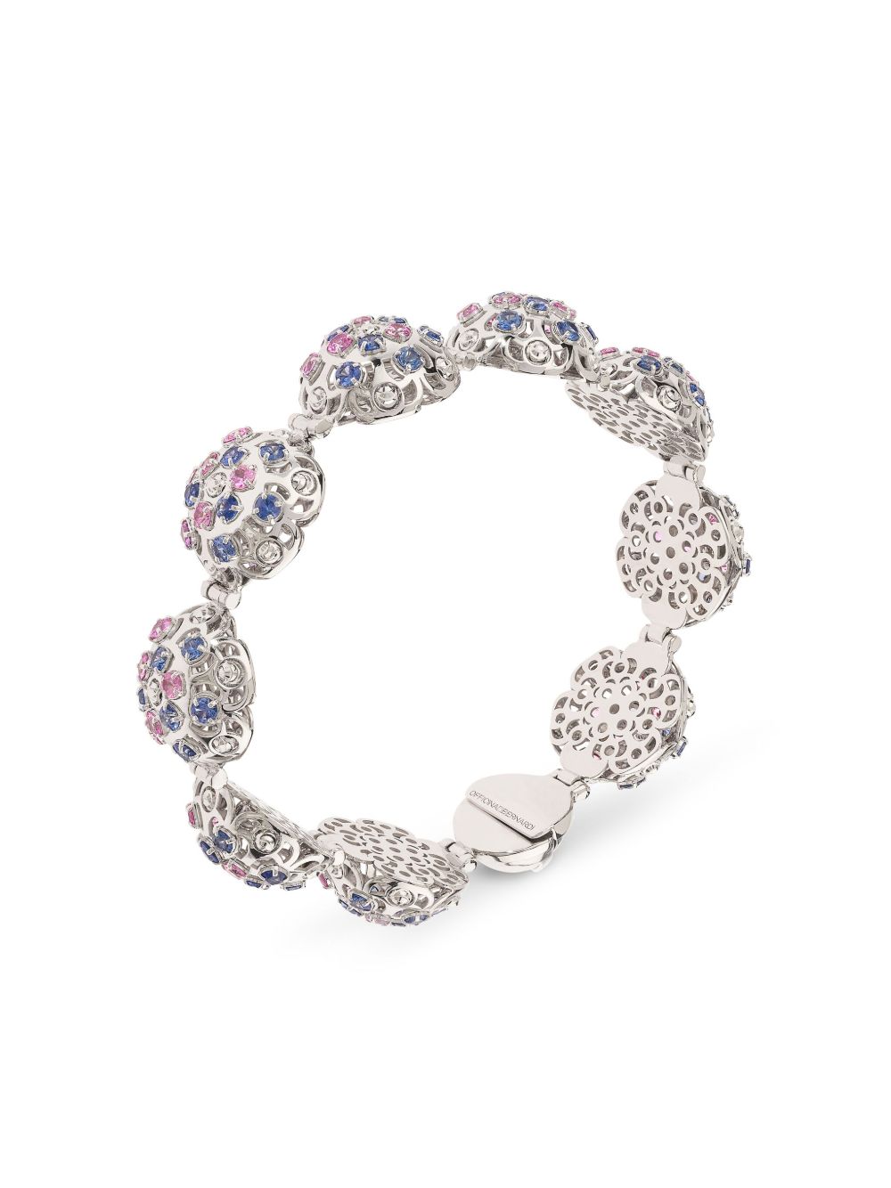 Officina Bernardi 18K白金 Damasco 蓝宝石手链 - 银色