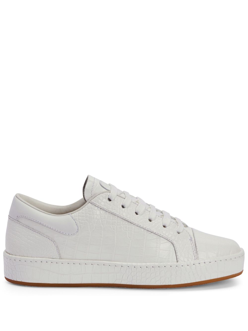 Giuseppe Zanotti GZ-City 仿鳄皮压纹运动鞋 - 白色