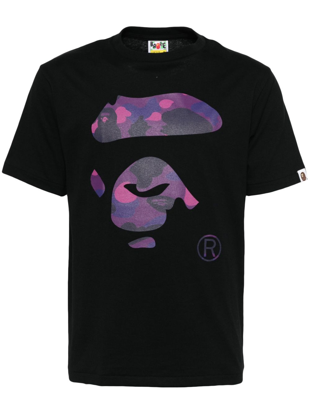A BATHING APE® 迷彩猿猴脸孔T恤 - 黑色
