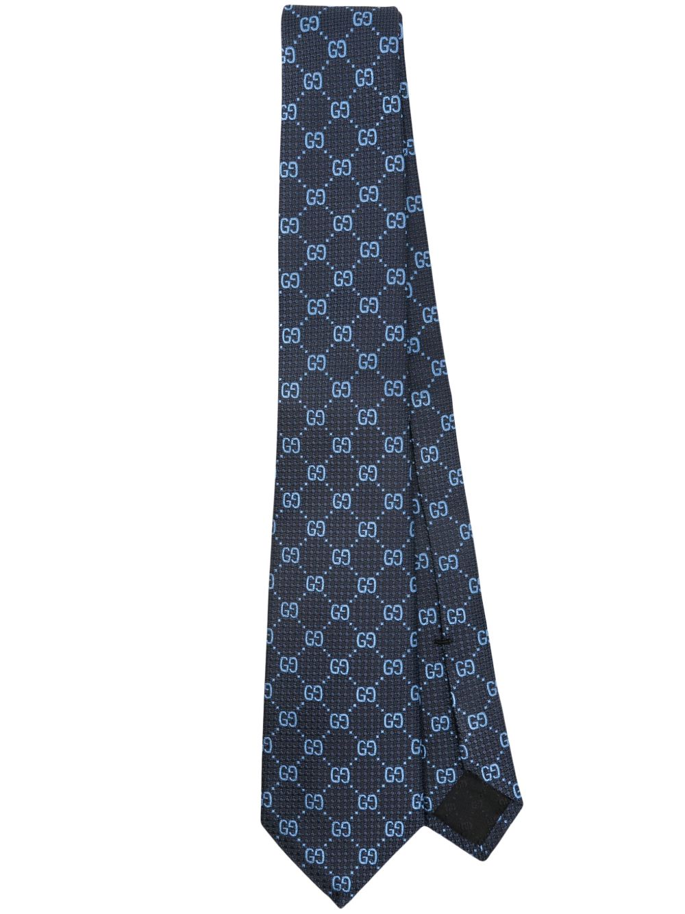 Gucci GG Damier 提花领带 - 蓝色